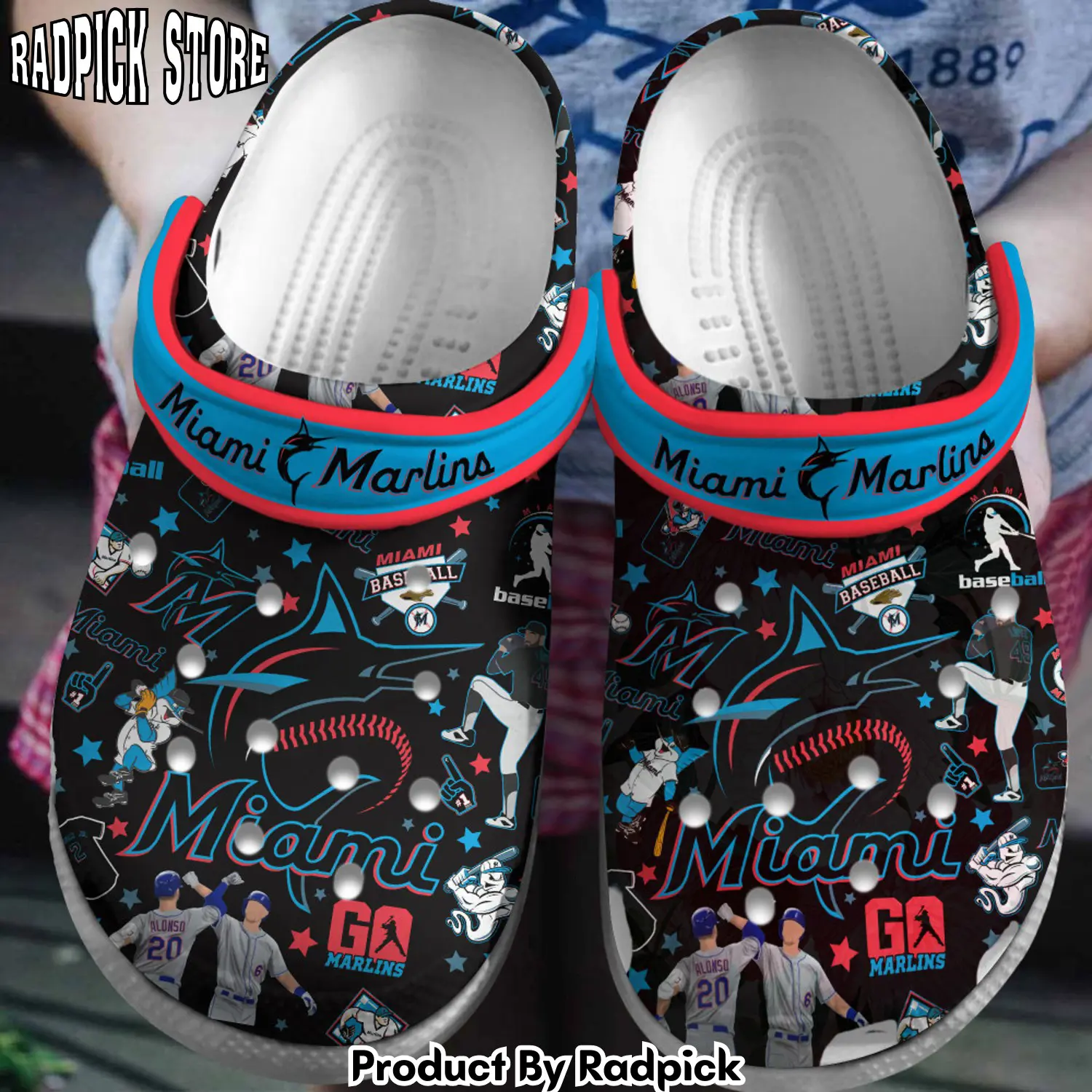 Radpick premium miami marlins mlb sport clogs shoes for men women 6bc rp6522219